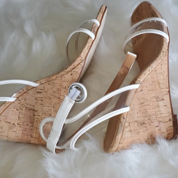 Clear White Plastic Wedge heels - Picture 5 of 9